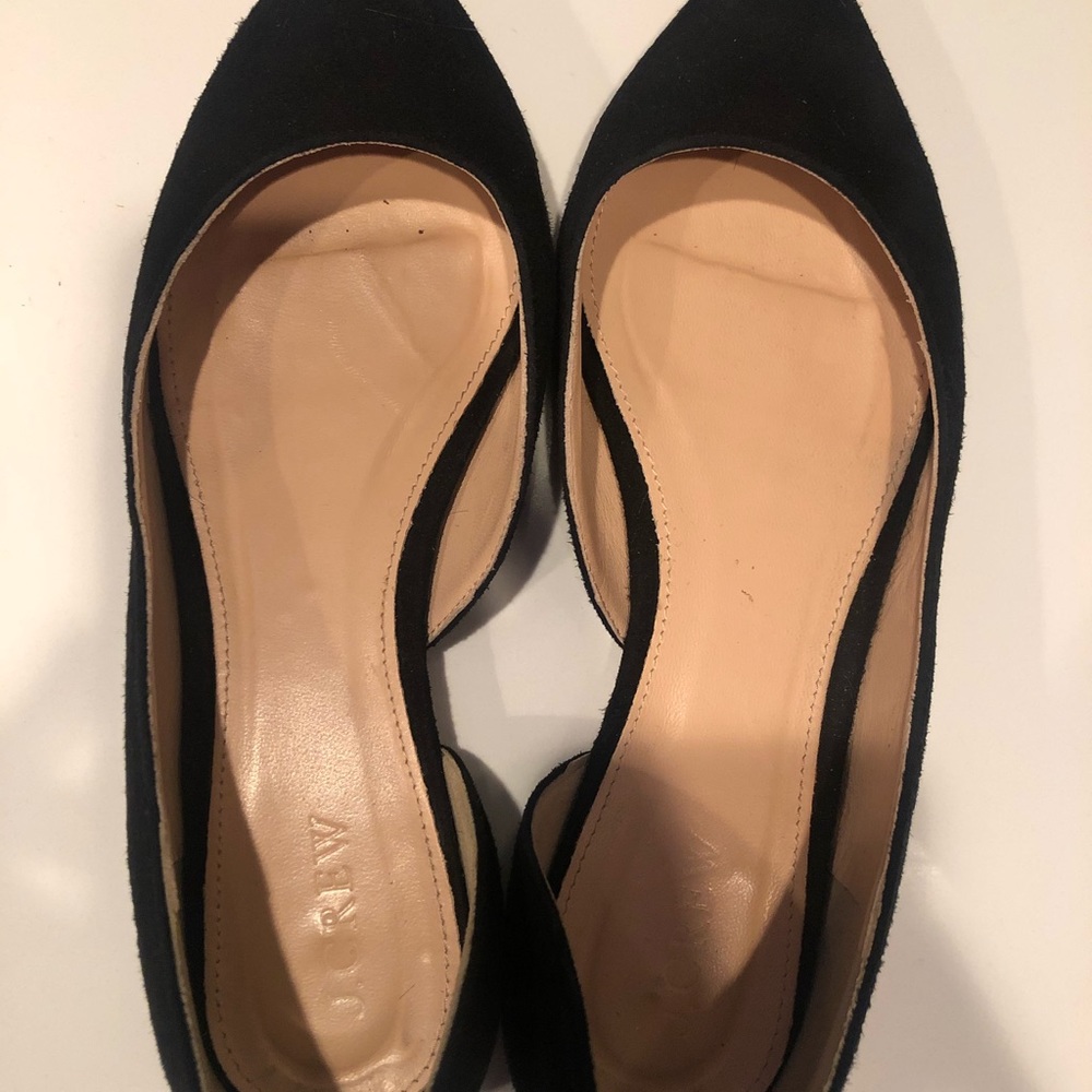 J crew.blk suede ballerina flat.. warn once size 9 - Picture 2 of 3